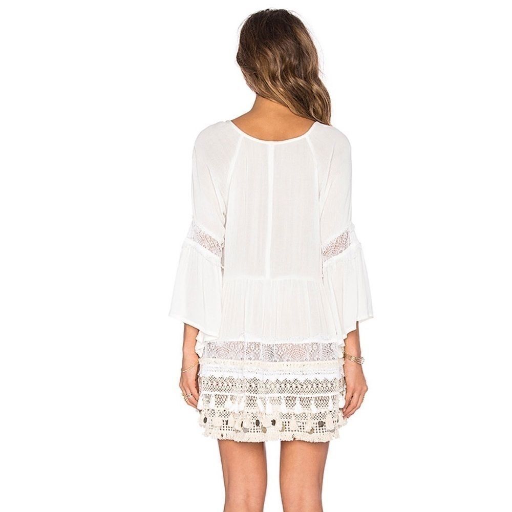 Revolve RAGA Sun Goddess Tunic Dress in Egg Shell - Picture 4 of 9